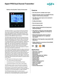 Thumbnail of document Data Sheet - 9950 Dual Channel Transmitter
